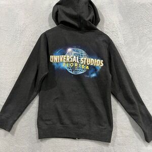 Universal Studios Florida Gray Mens XS Pocket Zip Logo Hoodie Jacket Sweatshirt